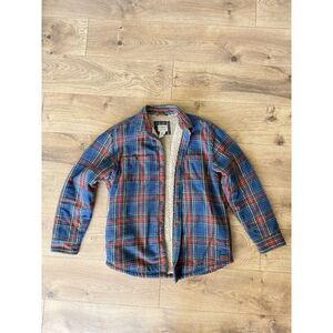 L.L. BEAN M Men's Sherpa Scotch Plaid Shirt Slightly Fitted oversized jacket